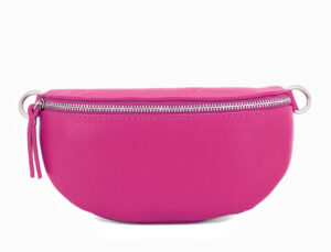 Italian Designer Leather Sling Bag Bum Bag- Magenta