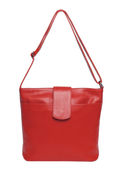 Italian Soft Leather Shoulder Crossbody Messenger bag with Adjustable Strap- Swolit Red