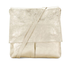 Italian Designer Leather Clutch Crossbody Monica- Gold