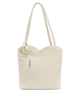 Italian Designer Leather Shoulder Bag Convertible Backpack Swolit-Aida  Stone/ Cream