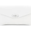 Italian Designer Soft Leather Full Grained Leather Crossbody Twin Compartments with Twistlock - Swolit Christina  White