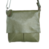 Italian Designer Leather Clutch Crossbody Monica- Olive Green