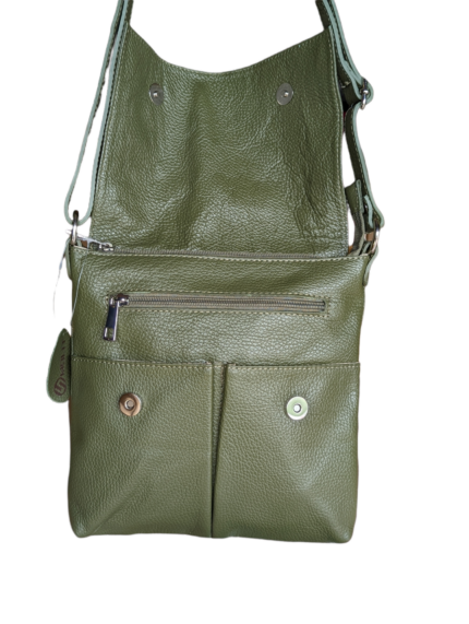 Alternative view of Italian Designer Leather Clutch Crossbody Monica- Dark Orange