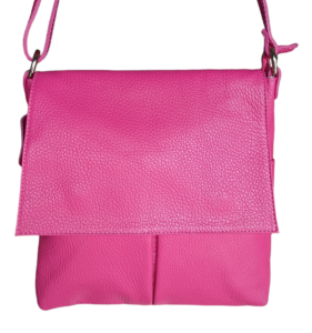 Italian Designer Leather Clutch Crossbody Monica- Magenta