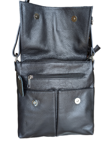 Alternative view of Italian Designer Leather Clutch Crossbody Monica-Black