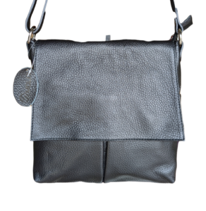 Italian Designer Leather Clutch Crossbody Monica-Black