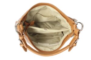 Alternative view of Mustard Premice Italian Designer Soft Leather Shoulder Bag with Large Tassel