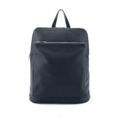 Italian Designer Leather Square Pocket Convertible Backpack Large, 13 inch Laptop- Alunna - Navy
