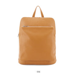 Italian Designer Leather Square Pocket Convertible Backpack Large, 13 inch Laptop- Alunna -Tan