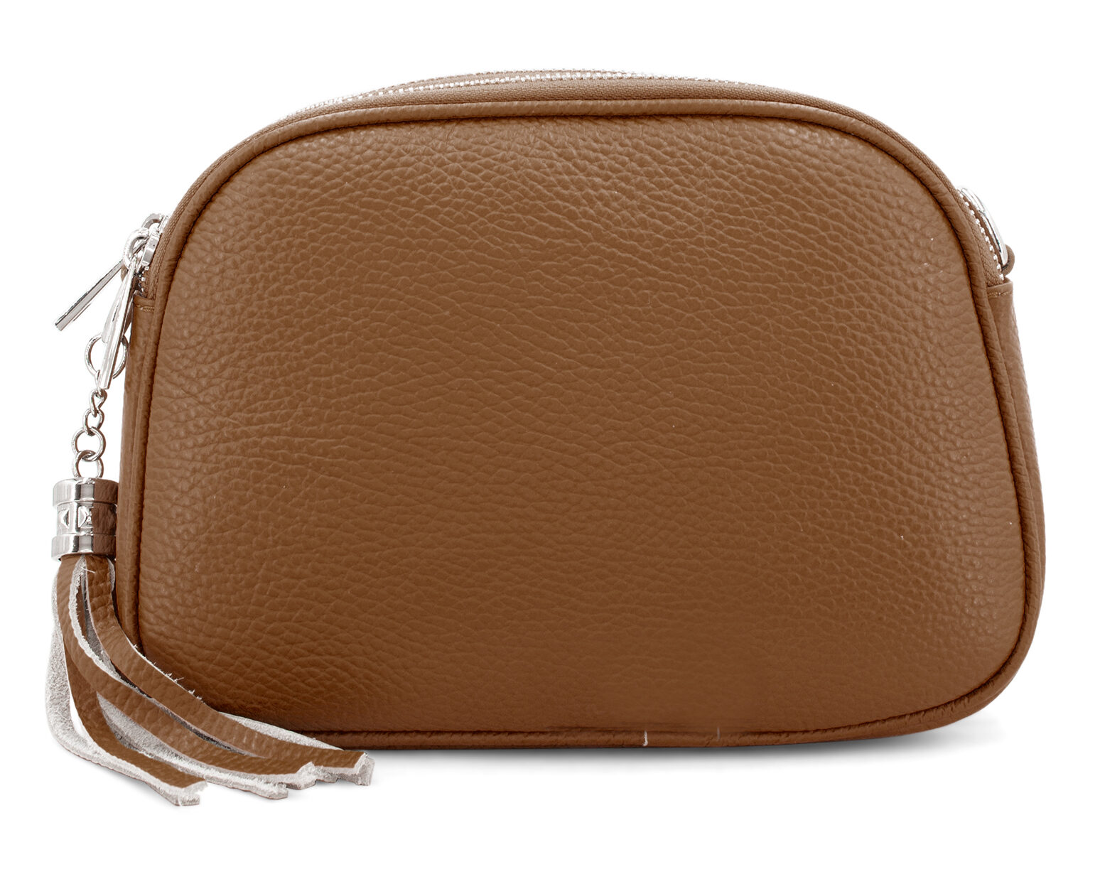 Dark Tan Ritas Italian Leather Triple Compartments Cross body bag