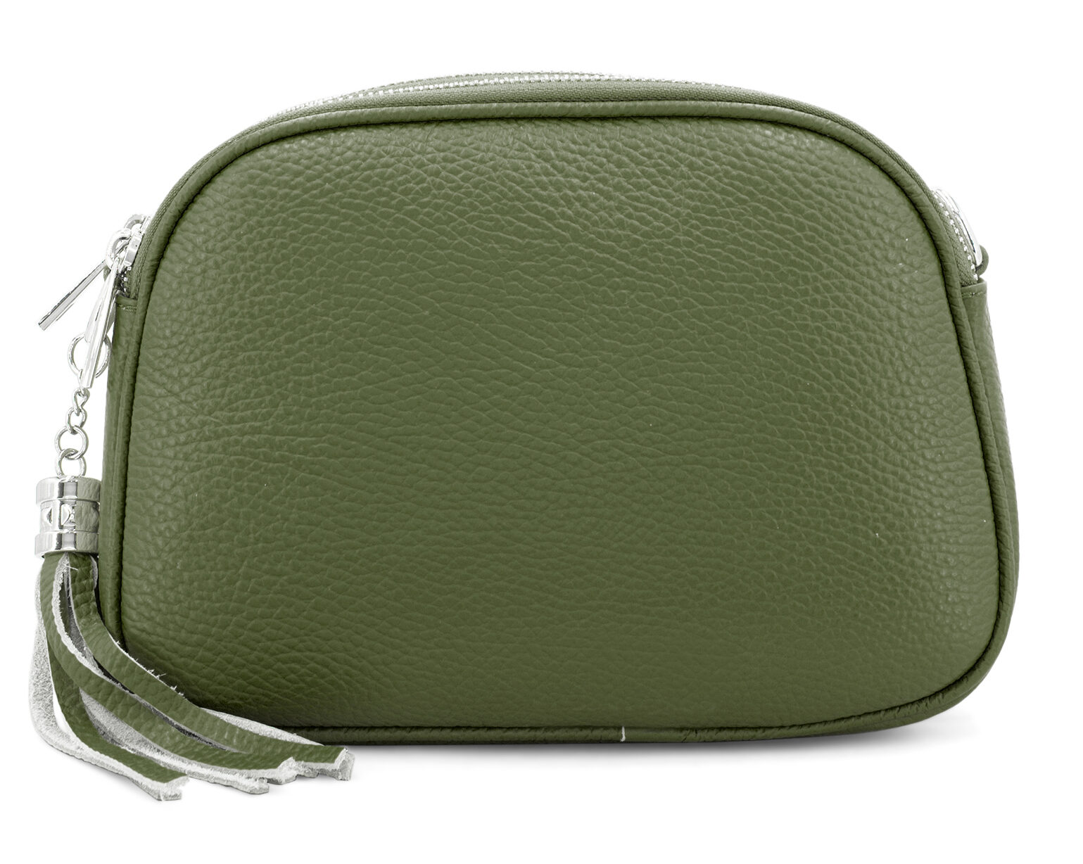 Olive Green Ritas Italian Leather Triple Compartments Cross body bag