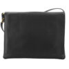 Italian Genuine Super Soft Plain Leather Cross Body Bag- Black