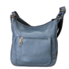 Italian Designer Leather Crossbody with Front Pocket Emilinio Dusty Blue