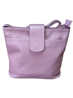 Italian Soft Leather Shoulder Crossbody Messenger bag with Adjustable Strap- Swolit Dusty Pink