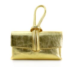 Alternative view of Clara Forest Green Italian Leather Full Grained Leather Clutch Crossbody Pull Through Loop