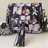 Elvis Presley Vegan Cross Body Bag Saddle Style With All Over print Collage And Tassel Stud Detail - Elvis