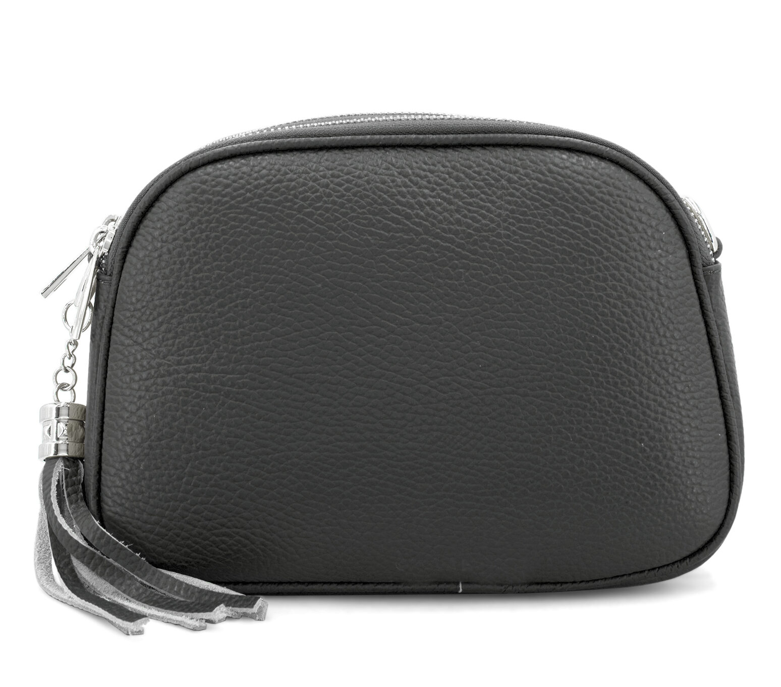 Dark Grey Fuchsia Ritas Italian Leather Triple Compartments Cross body Camera bag Deluxe