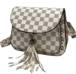 Vegan PU Cross Body Bag Saddle Style With Tassel Stud Detail Cootchi Squares