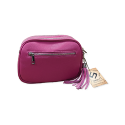 Alternative view of Magenta Fuchsia Ritas Italian Leather Triple Compartments Cross body bag