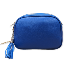 Royal Blue Ritas Italian Leather Triple Compartments Cross body bag
