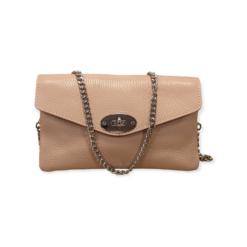 Alternative view of Italian Designer Soft Leather Full Grained Leather Crossbody Twin Compartments with Twistlock - Swolit Teal Blue