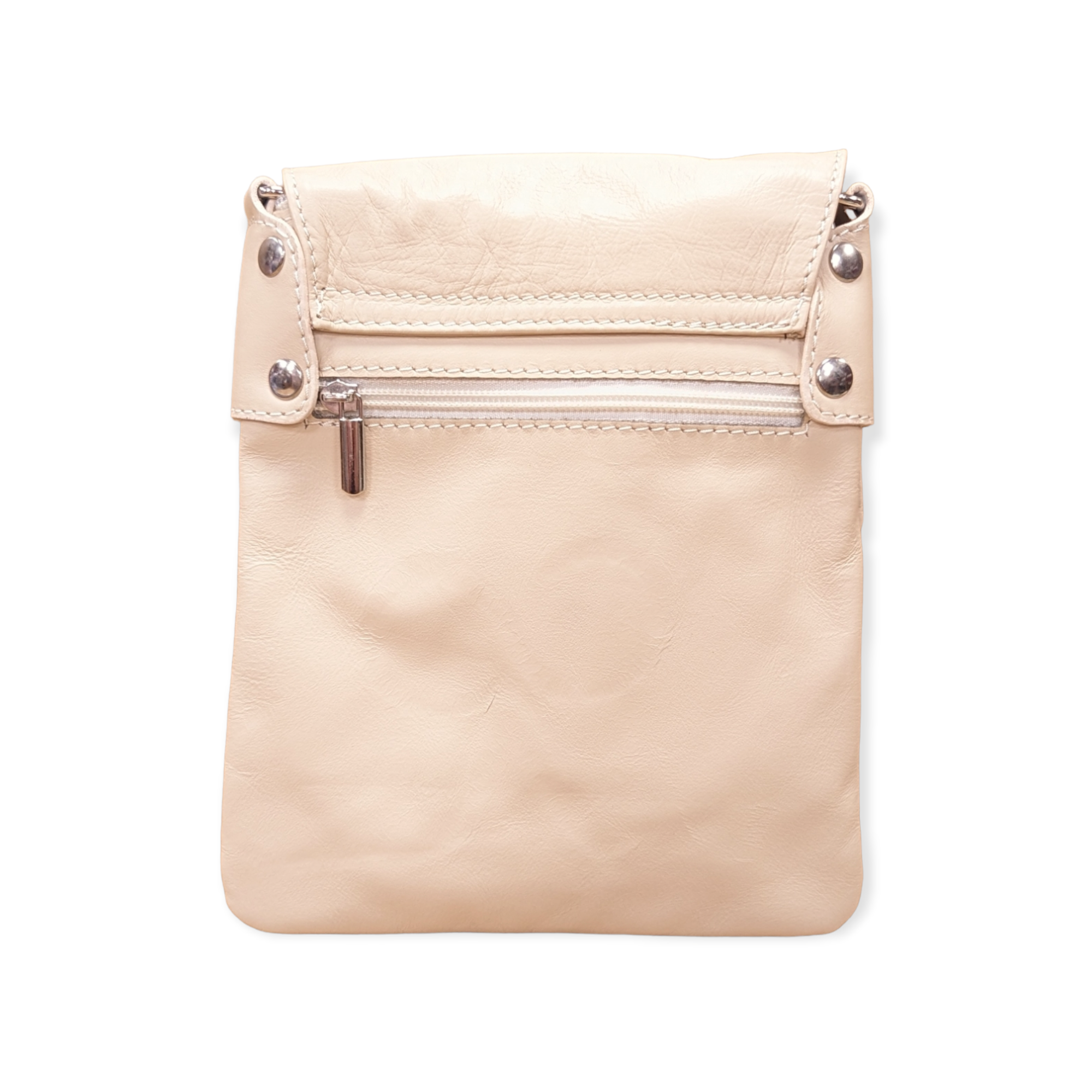 Italian Leather Flap Zip Crossbody- Nikki Stone - Image 2
