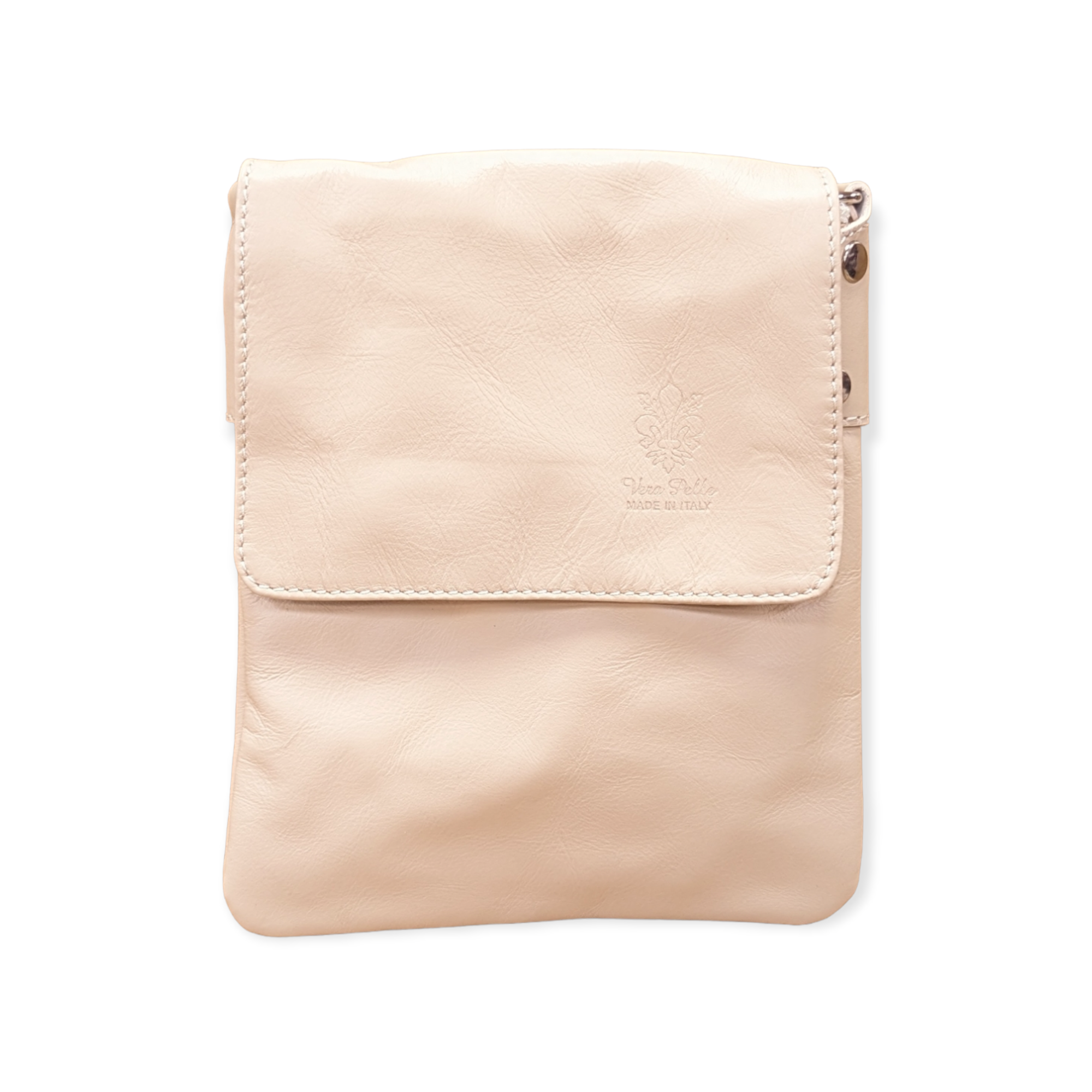 Italian Leather Flap Zip Crossbody- Nikki Stone