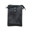 Italian Leather Cross Body Bag Phone Pouch Black