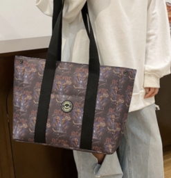 Alternative view of AC DC All over print Tote Shopper Bag Zip Top Rock