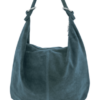 Italian Designer Soft Suede Leather Slouchy Bag-Swolit Cosimo Teal