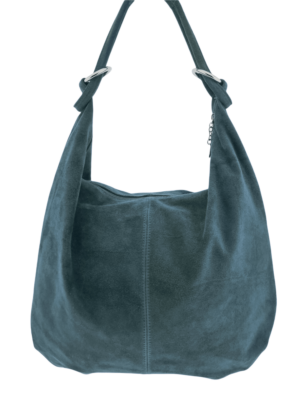 Italian Designer Soft Suede Leather Slouchy Bag-Swolit Cosimo Teal