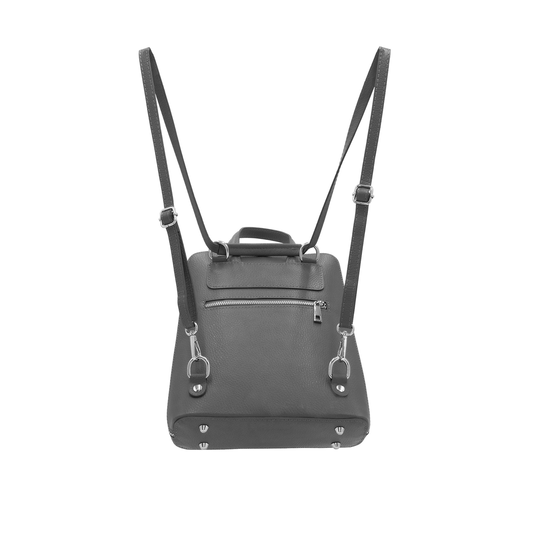 Italian Designer Leather Backpack Giovanna Crossbody Orange - Image 2