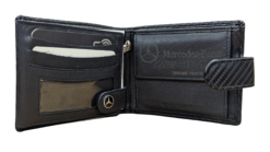 Alternative view of Black Genuine Leather, Mercedes Benz Wallet with Rfid Blocker Gift Boxed