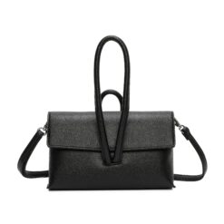 Loop Cross Body Clutch Bag Synthetic Material Black