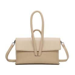 Loop Cross Body Clutch Bag Synthetic Material Beige
