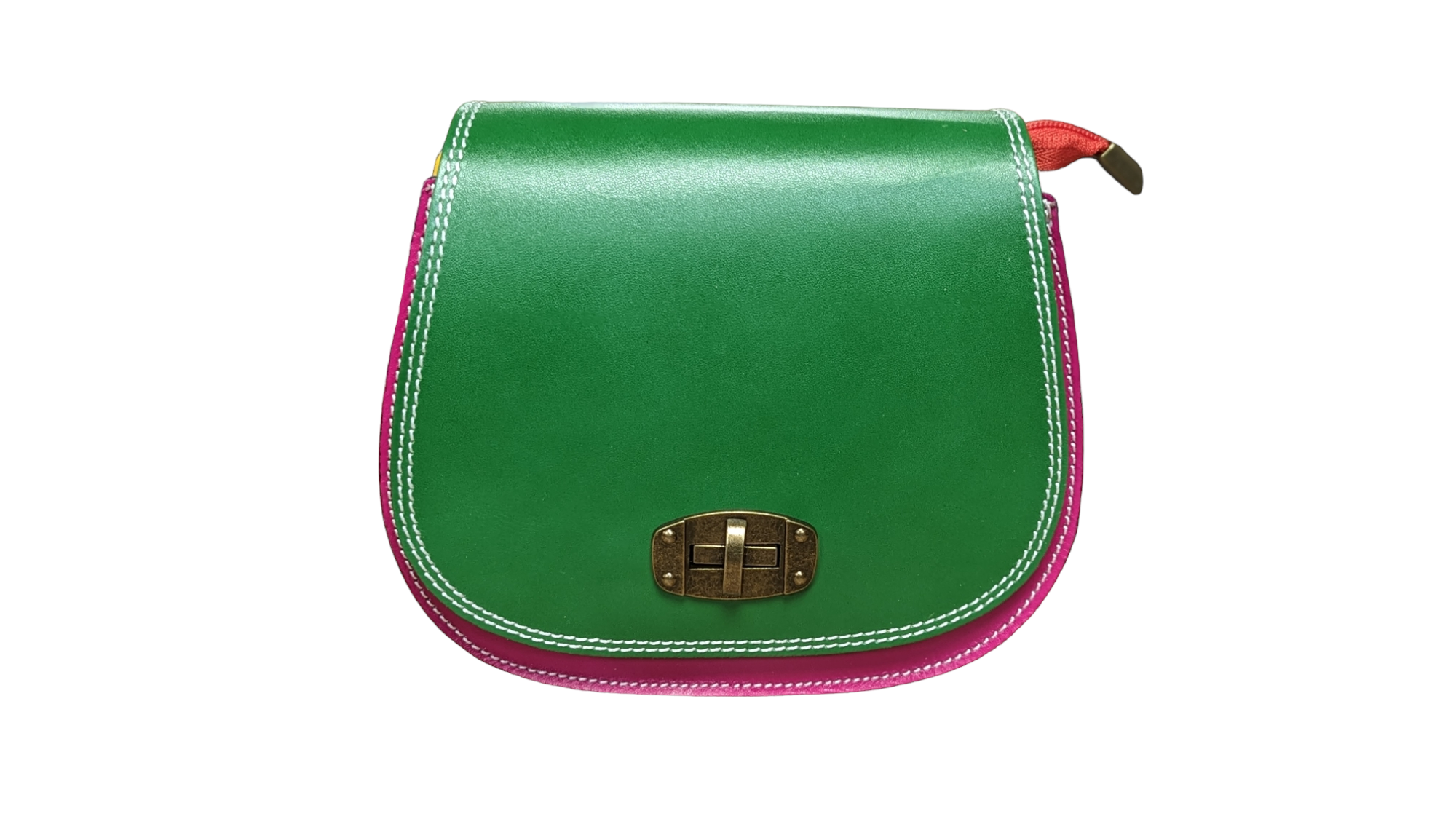 NEW Italian Hard Leather Hi Quality Mini Satchel Saddle Multi-Colour Vibrant - Arcobaleno 51