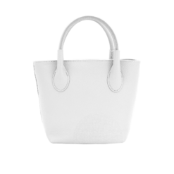 Italian Designer Leather Grab Bag - Swolit Domenico - White