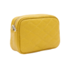 Italian Designer Leather Crossbody Shoulder Camera Bag Gaia -Sylvia Quilted Mustard