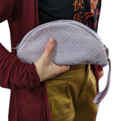 Italian Leather Half Moon Crossbody Clutch -Anne