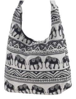 Elephants Tapestry Hobo Style Bag
