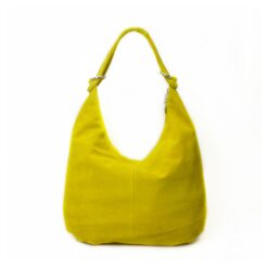 Italian Casual Soft Suede Leather Slouchy Bag-Swolit Cosimo Sunny Yellow