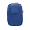 Italian Leather Double Zip Small Cross Body Phone & Essentials Bag Nanci Royal Blue