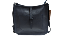 Italian Full Grained Leather Shoulder Cross body- Lynda Navy