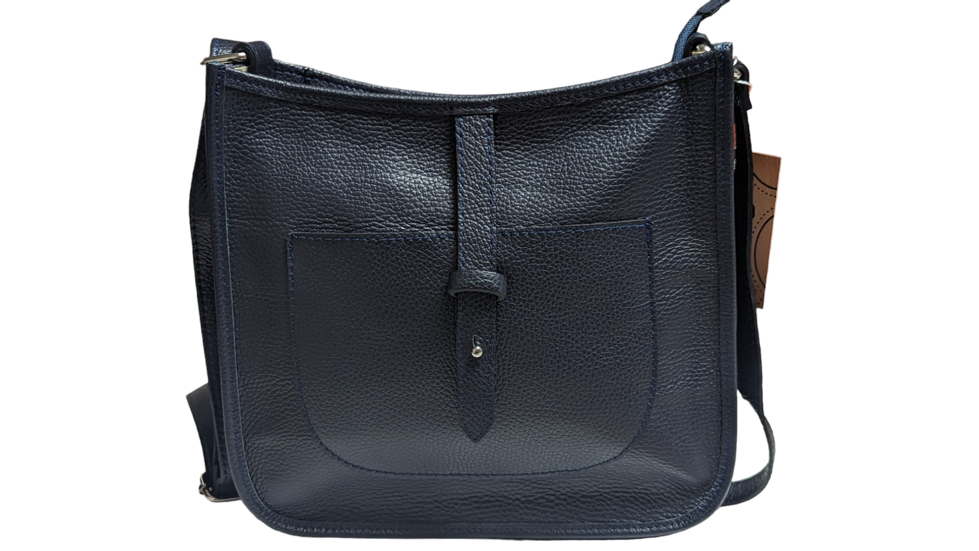 Italian Full Grained Leather Shoulder Cross body- Lynda Navy