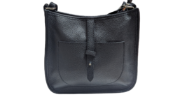 Italian Full Grained Leather Shoulder Cross body- Lynda Black