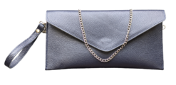 Fine Italian Full Grained Leather Envelope Clutch Cross Body Bag - Navy Gaynor