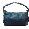 Fine Italian Leather Handbag with Platted Handle Detailing-  Daniellei Navy