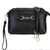 Fine Italian Full Grained Leather Clutch Cross Body Bag - Juliana Black