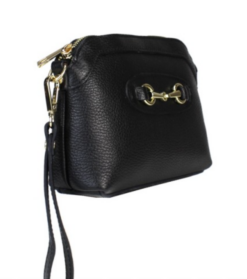 Alternative view of Fine Italian Full Grained Leather Clutch Cross Body Bag - Juliana Black