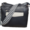 High Quality Genuine Leather Shoulder or Crossbody Bag, Denise Black & Stone